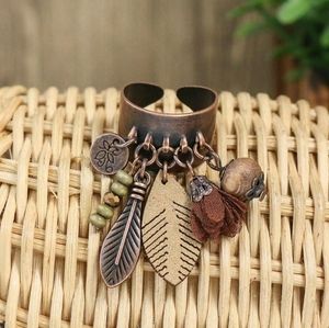 "Boho" Adjustable Bronze Color Alloy Ring New!